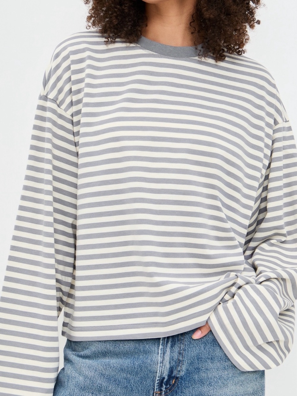 Lioness Gray Bloom Longsleeve | Ash Stripe | Size XS - Picture 2 of 9